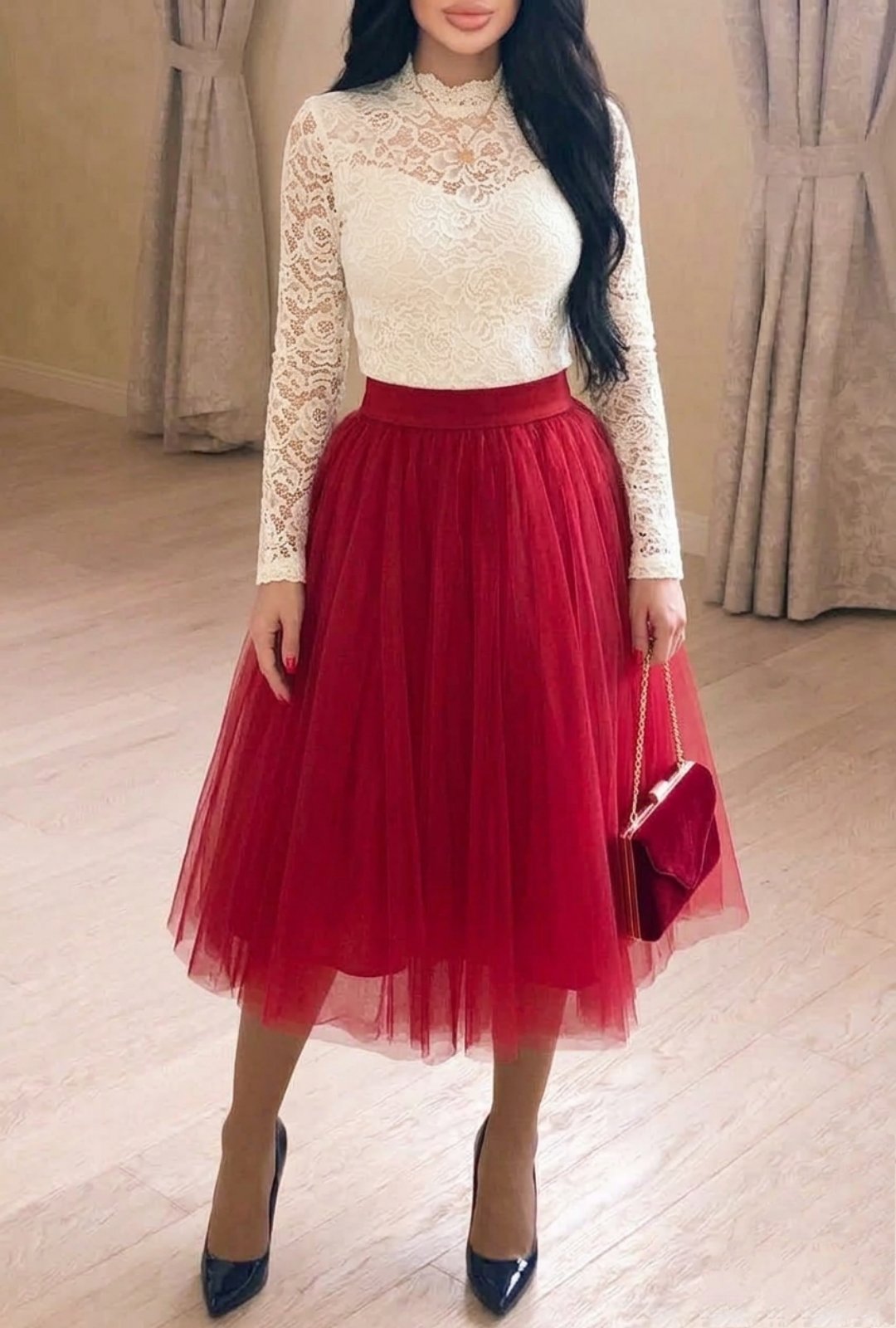 Спідниця фатинова, пишна, багатошарова, ошатна, довжина міді, 5 шарів фатину