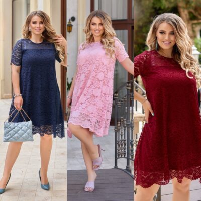 Платье женское кружевное нарядное свободное трапеция до 58 р-ра