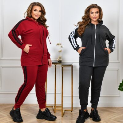 Костюм жіночий спортивний, від 52 до 66р, з лампасами, двонитка