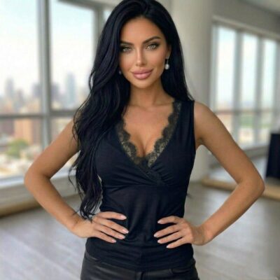 Майка жіноча, з мереживом, бавовняна, з вирізом, нарядна, модна, повсякденна, декольте на запах, від 42 до 48 р