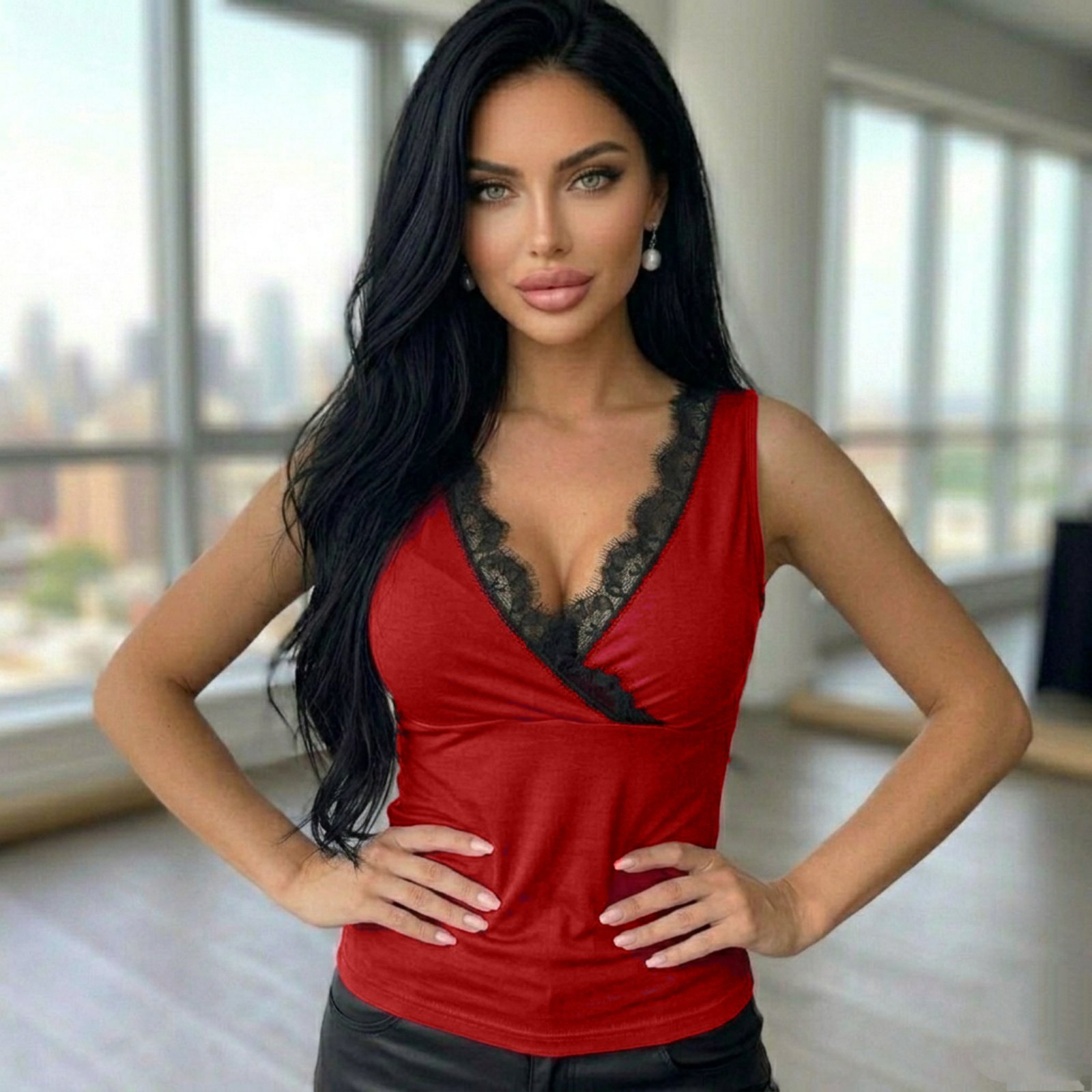 Майка жіноча, з мереживом, бавовняна, з вирізом, нарядна, модна, повсякденна, декольте на запах, від 42 до 48 р