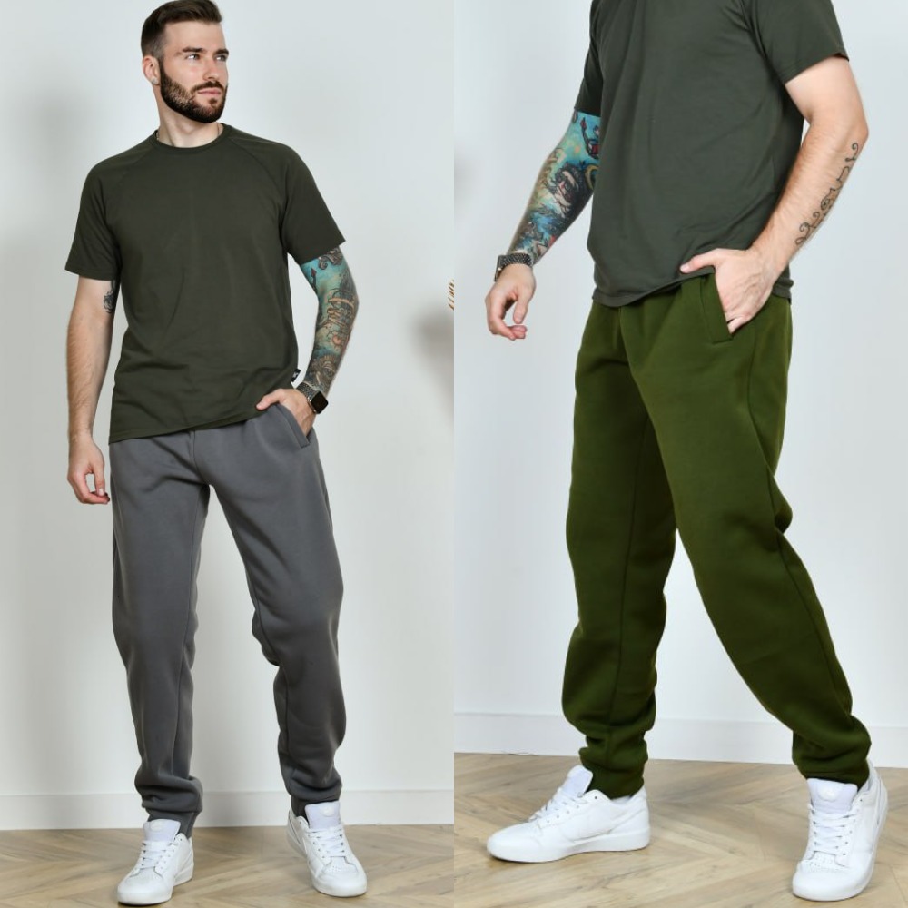 Штани чоловічі спортивні теплі на флісі на манжеті до 66 р