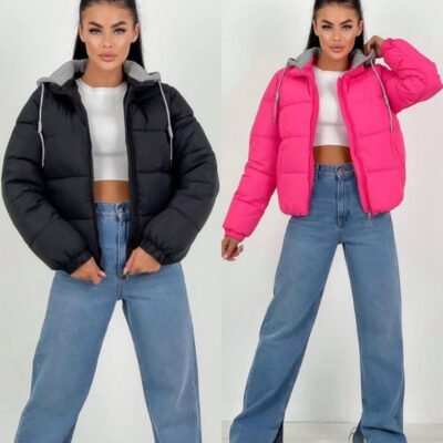 Куртка жіноча зимова матова на силіконі 200 коротка з капюшоном