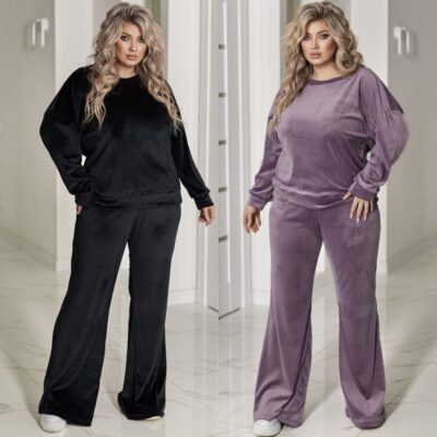 Костюм жіночий брючний, від 48 до 62р, велюровий