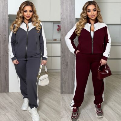 Костюм жіночий спортивний, від 48 до 58р, з широкими вставками, легка двонитка