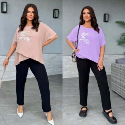 Костюм жіночий брючний, від 50 до 60р, легка креп жатка