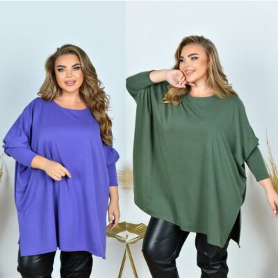 Туніка жіноча, від 52 до 66р, в стилі оверсайз, трикотажна двонитка