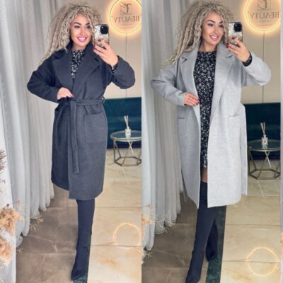 Пальто жіноче, кашемірове, подовжене, на запах