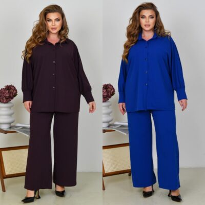 Костюм жіночий брючний, від 52 до 66р, сорочка та штани-палаццо