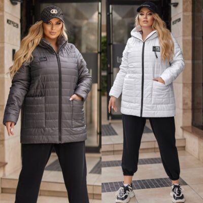 Куртка жіноча на синтепоні 150 на блискавці з капюшоном від 48 до 62 р