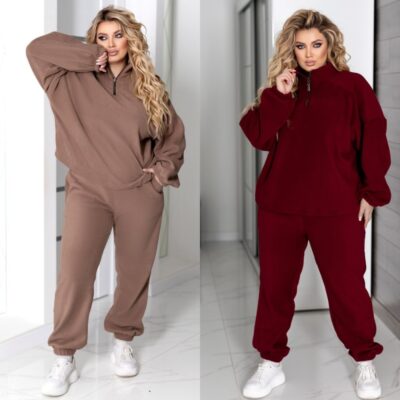 Костюм жіночий спортивний, від 50 до 64р, теплий двосторонній полар фліс