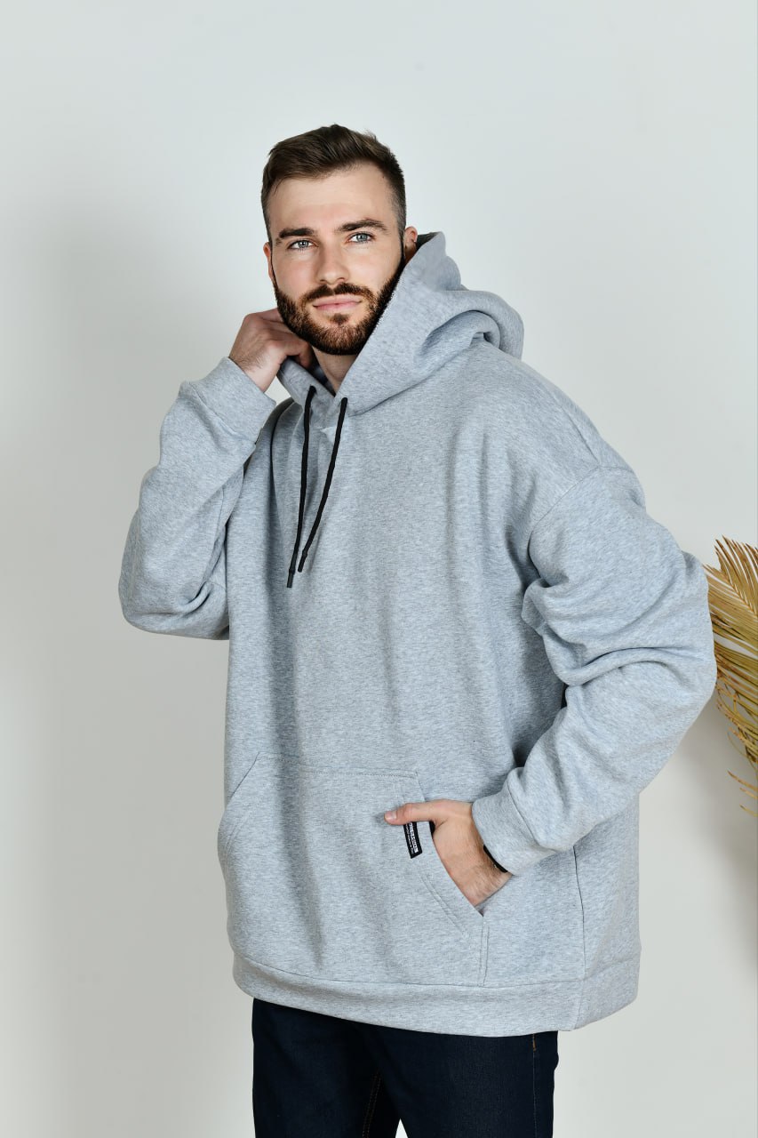 Худі чоловічий, від 48 до 66 р, трикотажна кофта з подвійним капюшоном