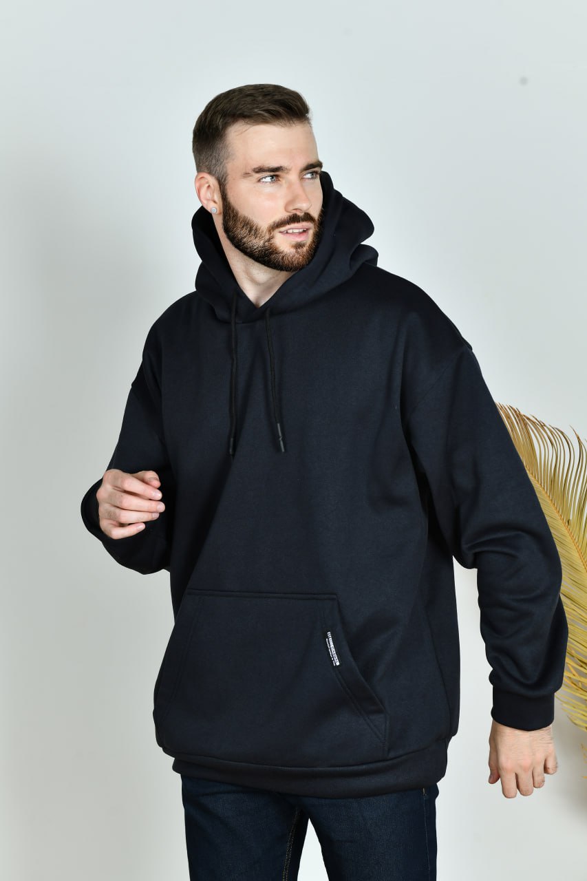 Худі чоловічий, від 48 до 66 р, трикотажна кофта з подвійним капюшоном