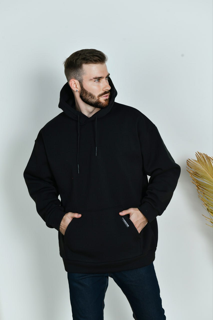 Худі чоловічий, від 48 до 66 р, трикотажна кофта з подвійним капюшоном
