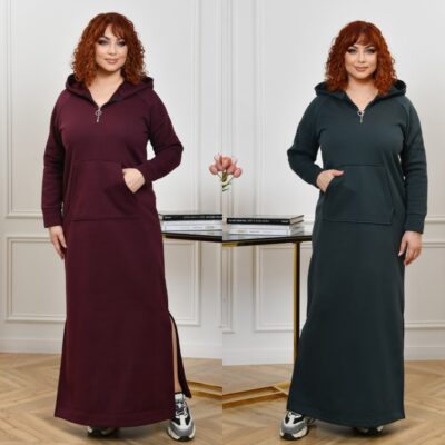 Сукня жіноча, від 52 до 66 р, тепла, подовжена, з капюшоном