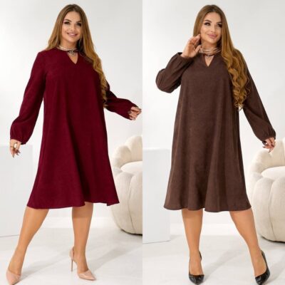 Сукня жіноча, вельветова, від 48 до 62р, фасон трапеція