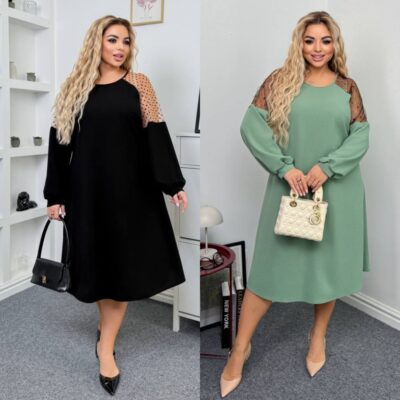 Сукня жіноча, від 48 до 62р, трапеція, рукава з мереживною вставкою