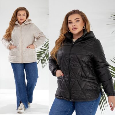 Куртка жіноча, від 50 до 60р, на синтепоні 100, з капюшоном, на блискавці