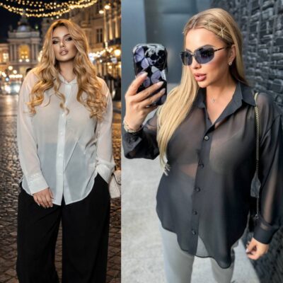 Сорочка жіноча, від 48 до 58 р., шифонова, вільного крою