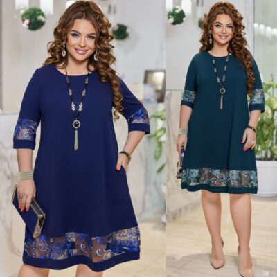 Сукня жіноча, трапеція, з мереживними вставками, (р.50-60)