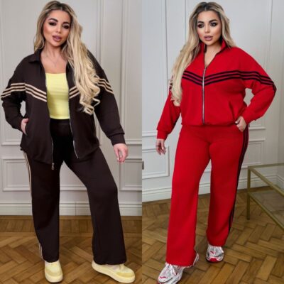 Костюм жіночий спортивний, двонитка, з лампасами, (р. 48-58)