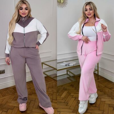 Костюм жіночий, велюровий, вільного крою, (р. 42-58)