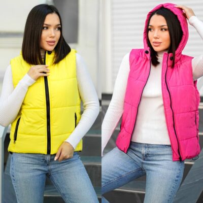 Жилет жіночий, на блискавці, з капюшоном, (р. 42-46)