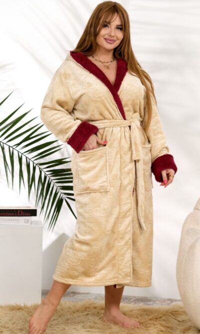 Халат жіночий, теплий, з капюшоном, махровий, (р. 48-54)