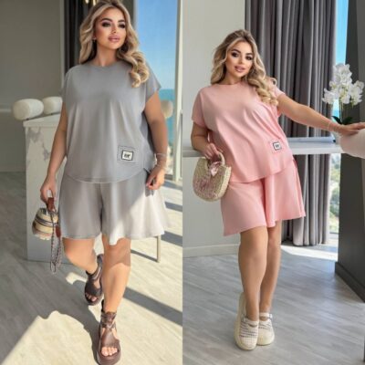 Костюм жіночий, літній, футболка та шорти-бермуди, (р. 48-58)