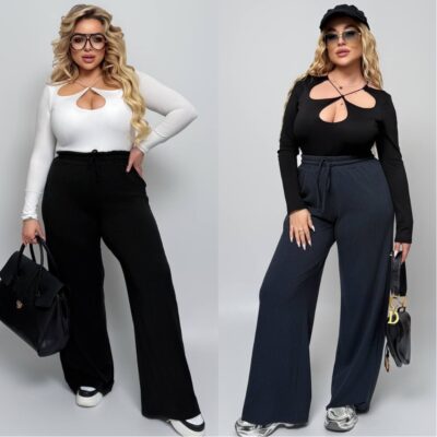 Штани жіночі, широкі, трикотажні, молодіжні, (р. 48-58)